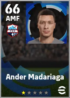 Ander Madariaga eFootball 2026 player card — 66 OVR AMF