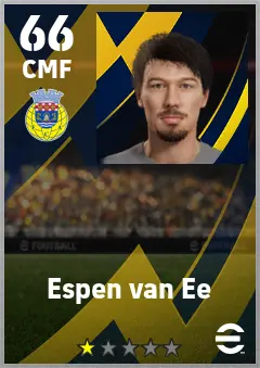 Espen van Ee eFootball 2026 player card — 66 OVR CMF