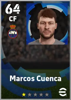 Marcos Cuenca eFootball 2026 player card — 64 OVR CF