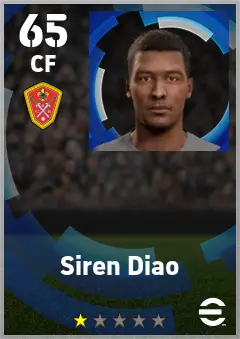 Siren Diao eFootball 2026 player card — 65 OVR CF