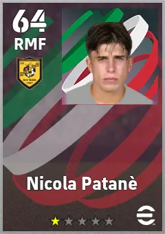 Nicola Patane eFootball 2026 player card, 64 OVR RMF