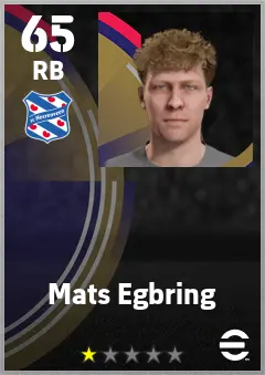 Mats Egbring eFootball 2026 player card — 65 OVR RB