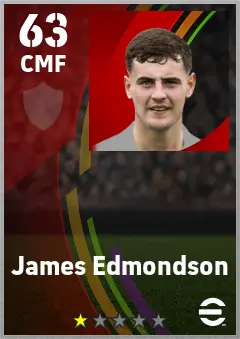 James Edmondson eFootball 2026 player card — 63 OVR CMF