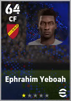 Ephrahim Yeboah eFootball 2026 player card — 64 OVR CF