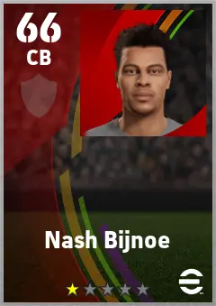 Nash Bijnoe eFootball 2026 player card — 66 OVR CB