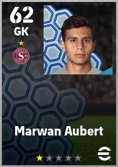 Marwan Aubert eFootball 2026 player card — 62 OVR GK