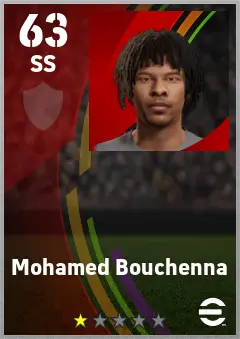 Mohamed Bouchenna eFootball 2026 player card — 63 OVR SS
