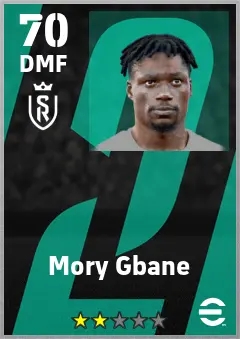 Mory Gbane eFootball 2026 player card — 70 OVR DMF