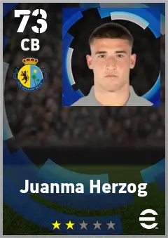 Juanma Herzog eFootball 2026 player card — 73 OVR CB