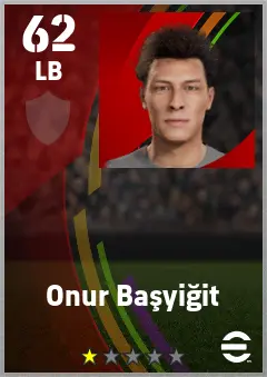 Onur Basyigit eFootball 2026 player card — 62 OVR LB