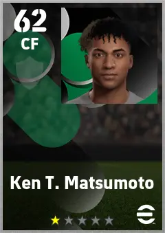 Ken T. Matsumoto eFootball 2026 player card — 62 OVR CF