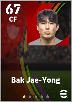 Bak Jae-Yong eFootball 2026 player card — 67 OVR CF