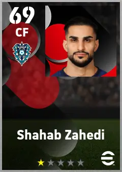 Shahab Zahedi eFootball 2026 player card — 69 OVR CF