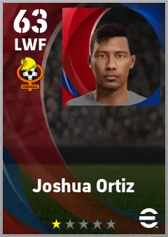 Joshua Ortiz eFootball 2026 player card — 63 OVR LWF