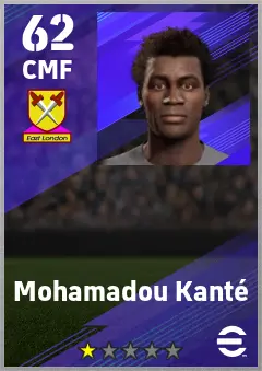Mohamadou Kante eFootball 2026 player card — 62 OVR CMF