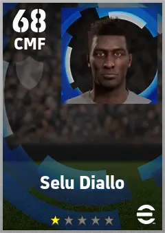 Selu Diallo eFootball 2026 player card — 68 OVR CMF