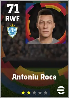 Antoniu Roca eFootball 2026 player card — 71 OVR RWF