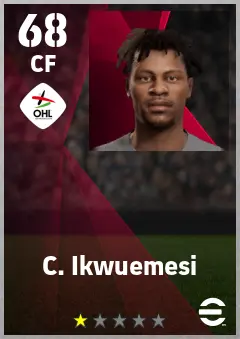 C. Ikwuemesi eFootball 2026 player card — 68 OVR CF