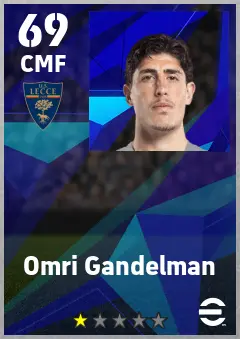 Omri Gandelman eFootball 2026 player card — 69 OVR CMF