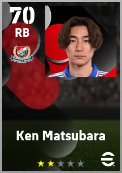 Ken Matsubara eFootball 2026 player card — 70 OVR RB
