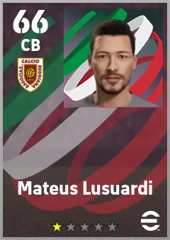 Mateus Lusuardi eFootball 2026 player card — 66 OVR CB