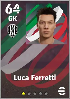 Luca Ferretti eFootball 2026 player card — 64 OVR GK