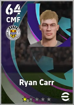 Ryan Carr eFootball 2026 player card, 64 OVR CMF