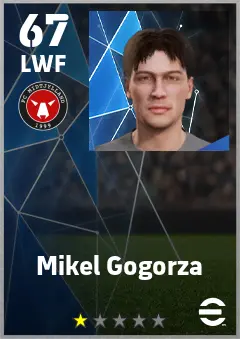 Mikel Gogorza eFootball 2026 player card — 67 OVR LWF