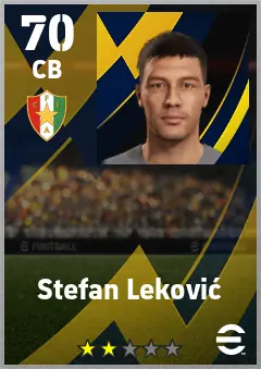 Stefan Lekovic eFootball 2026 player card — 70 OVR CB