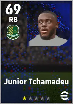 Junior Tchamadeu eFootball 2026 player card — 69 OVR RB