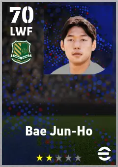Bae Jun-Ho eFootball 2026 player card — 70 OVR LWF