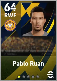 Pablo Ruan eFootball 2026 player card — 64 OVR RWF