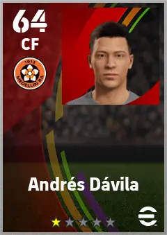 Andres Davila eFootball 2026 player card — 64 OVR CF