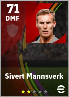 Sivert Mannsverk eFootball 2026 player card — 71 OVR DMF