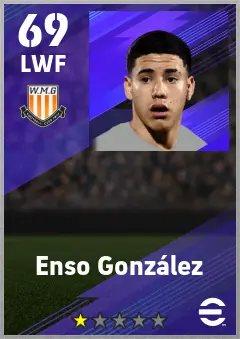 Enso Gonzalez eFootball 2026 player card — 69 OVR LWF