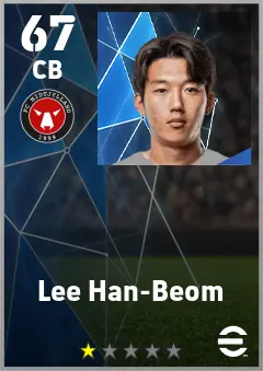 Lee Han-Beom eFootball 2026 player card — 67 OVR CB