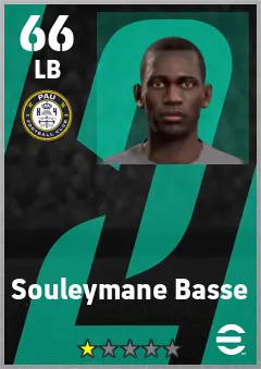 Souleymane Basse eFootball 2026 player card — 66 OVR LB