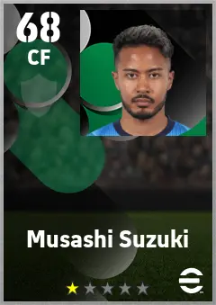 Musashi Suzuki eFootball 2026 player card — 68 OVR CF