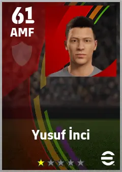 Yusuf Inci eFootball 2026 player card — 61 OVR AMF