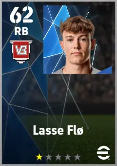 Lasse Flo eFootball 2026 player card — 62 OVR RB