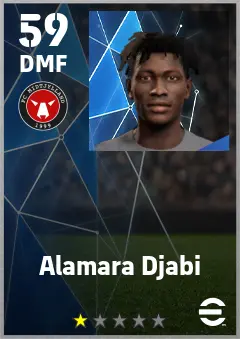 Alamara Djabi eFootball 2026 player card — 59 OVR DMF