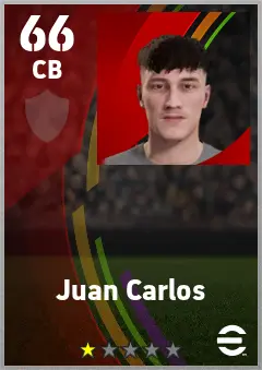 Juan Carlos eFootball 2026 player card — 66 OVR CB