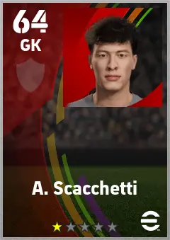 A. Scacchetti eFootball 2026 player card — 64 OVR GK