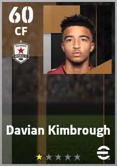 Davian Kimbrough eFootball 2026 player card — 60 OVR CF