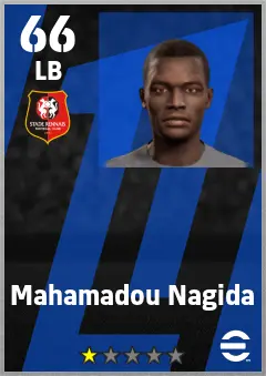 Mahamadou Nagida eFootball 2026 player card — 66 OVR LB