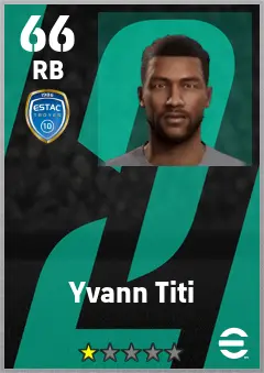 Yvann Titi eFootball 2026 player card — 66 OVR RB