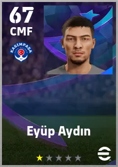 Eyup Aydin eFootball 2026 player card — 67 OVR CMF
