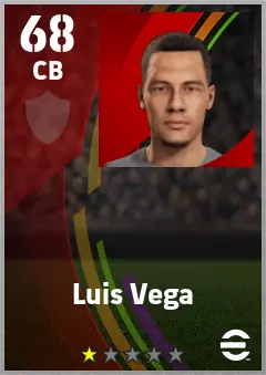 Luis Vega eFootball 2026 player card — 68 OVR CB