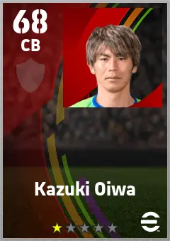 Kazuki Oiwa eFootball 2026 player card — 68 OVR CB