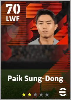 Paik Sung-Dong eFootball 2026 player card — 70 OVR LWF